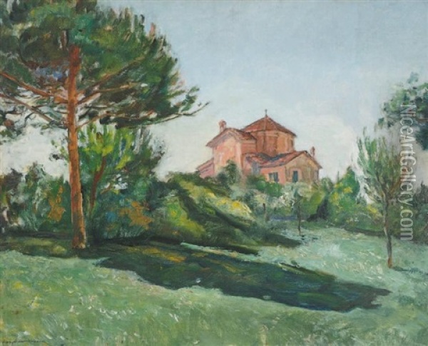Eglise Dans La Foret Oil Painting - Gusztav Magyar Mannheimer