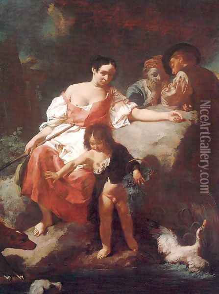 Pastoral Scene 1740 Oil Painting - Giovanni Battista Piazzetta