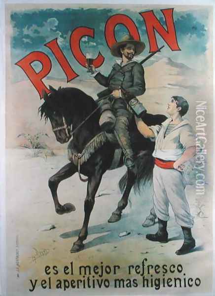 Poster advertising Picon, Spanish aperitif, 1892 Oil Painting - Henri Royer