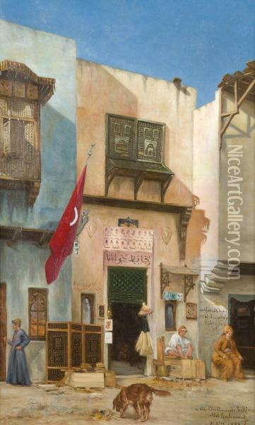 Scene Animee Dans Une Rue De Constantinople Oil Painting - Abel Boulineau