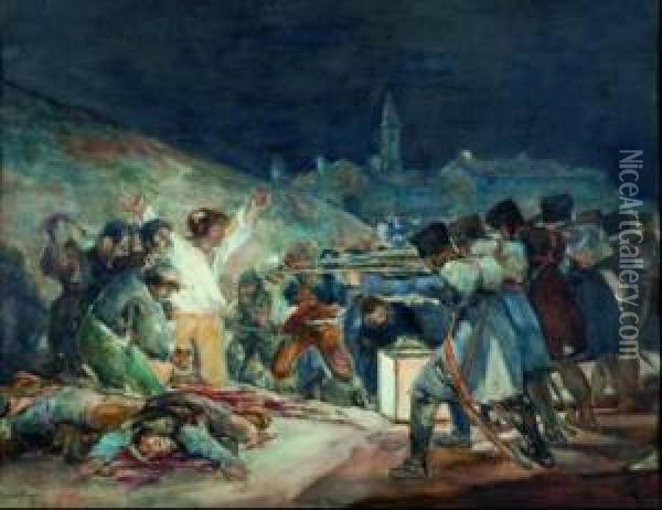 Fusilamiento Del Dos De Mayo Oil Painting - Ignacio Ugarte Bereciartu