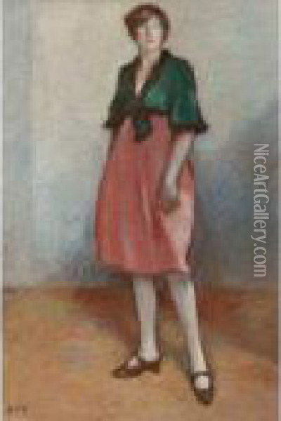 Femme Debout Oil Painting - Georges dEspagnat