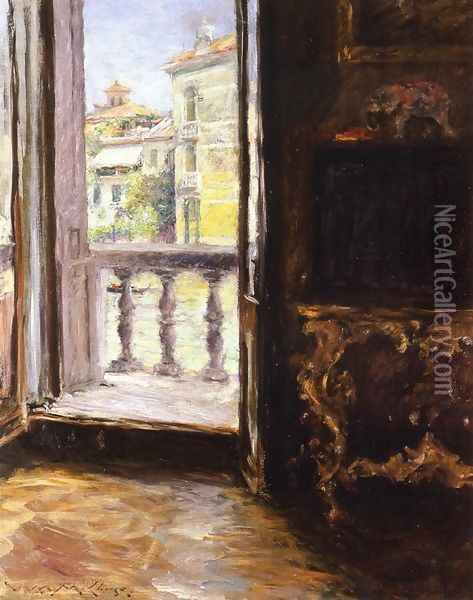 A Venetian Balcony Oil Painting - William Merritt Chase
