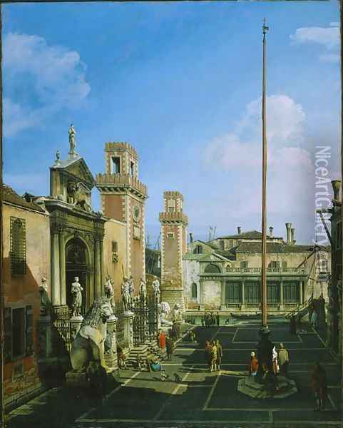 The Arsenal, Venice Oil Painting - Bernardo Bellotto