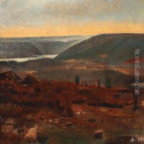 Landscape From Norland In Sweden Oil Painting - Axel Soeborg
