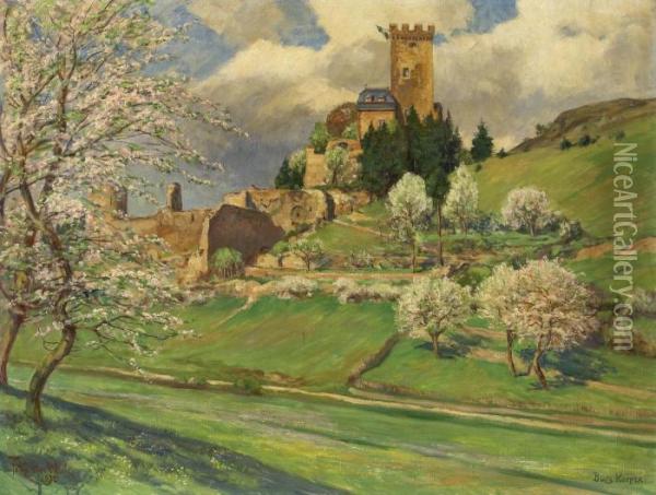 Burg Kerpen Imfruhling Oil Painting - Fritz Von Wille