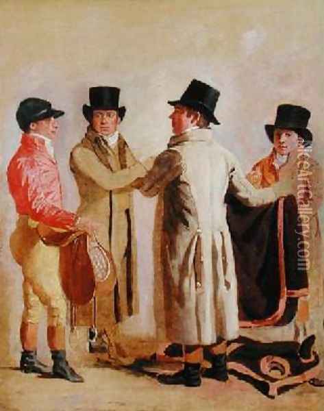 Frank Buckle John Wastel Robert Robson and a Stable Lad Oil Painting - Benjamin Marshall