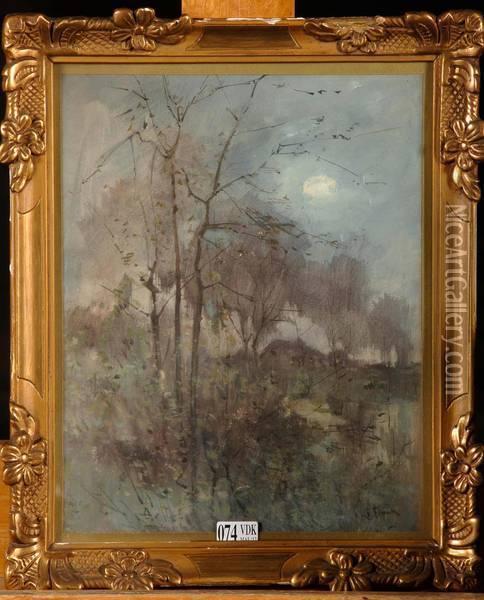 Clairiere Au Clair De Lune Oil Painting - Lucien Frank