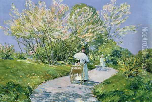 A Walk in the Park Oil Painting - Childe Hassam