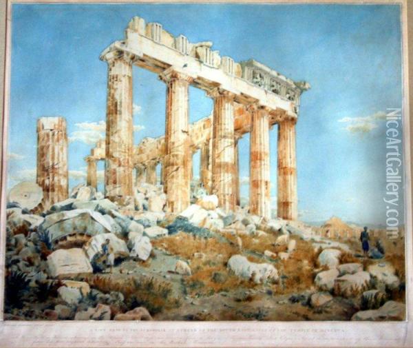 A View Made On The Acropolis....of The Temple Of Minerva Oil Painting - William Kinnard