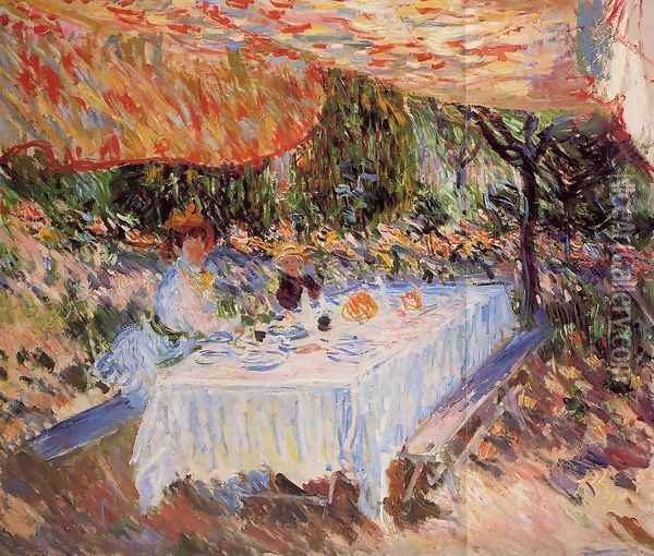 Luncheon Under The Canopy Oil Painting - Claude Oscar Monet