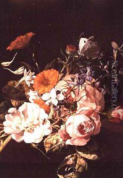 Vase of Flowers, 1695 Oil Painting - Rachel Ruysch