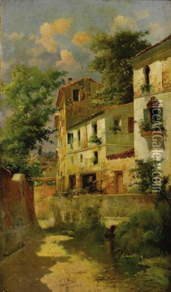 Casas Espanoles Oil Painting - Jose Maria Jardines