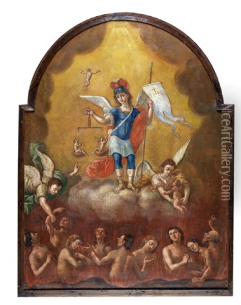 Arcanjo Sao Miguel Oil Painting - Pascoal Jose ou Pasquale Parente