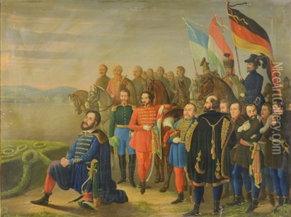 Surrendering Revolutionaries In Year 1848 Oil Painting - Friedrich Keil