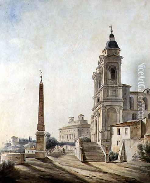 The French Academy in Rome, 1827 Oil Painting - Jean-Baptiste Philippe Cannissie