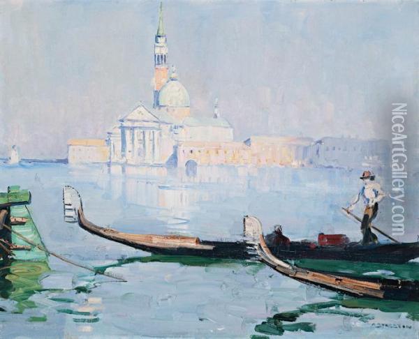 San Giorgio Maggiore, Venice Oil Painting - Arthur Ernest Streeton