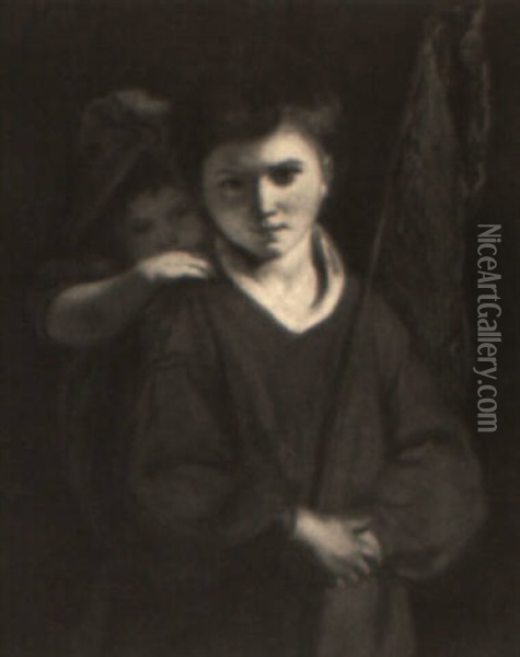 Portrait Of Two Children Oil Painting - John Opie