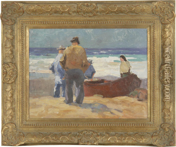 Palarer, Newport Beach Oil Painting - George Kennedy Brandriff