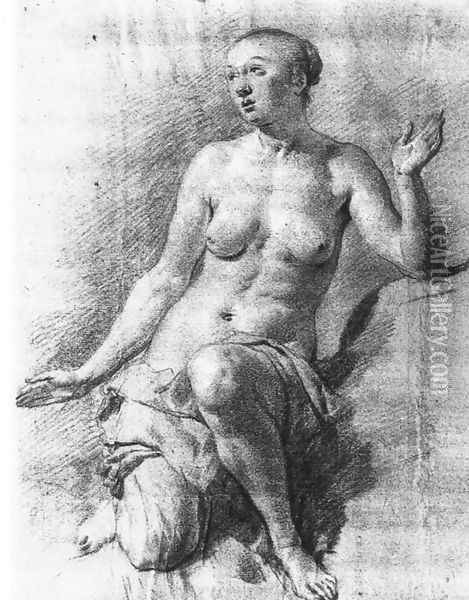 Study of a Female Nude Oil Painting - Adriaen Van De Velde