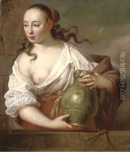 Rebecca at the Well Oil Painting - Adriaen Hanneman