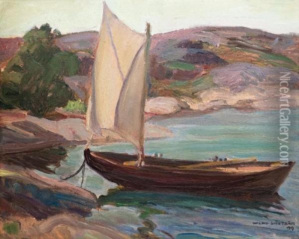 Boat In Archipelago Oil Painting - Wilho Sjostrom