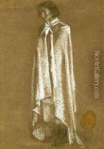 Gewandstudie, Weibliche Figur Oil Painting - Augusto Giacometti