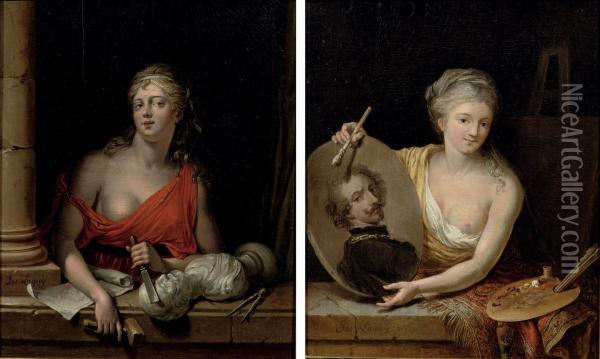 An Allegory Of Painting Oil Painting - Willem Joseph Laquy