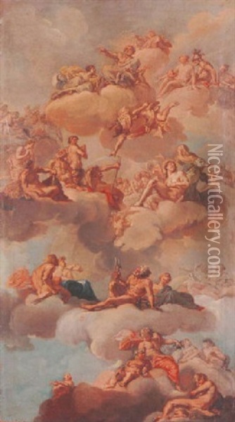 The Gods In The Heavens Oil Painting - Francesco Celebrano