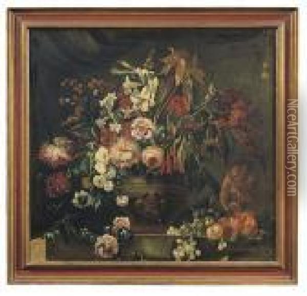 Grande Vaso Di Fiori Oil Painting - Jean-Baptiste Monnoyer