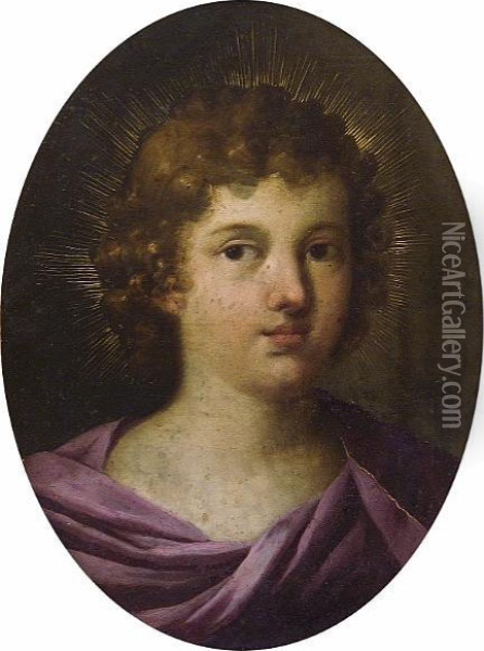 A Head Of A Saint Oil Painting - D. Andres De Aragon