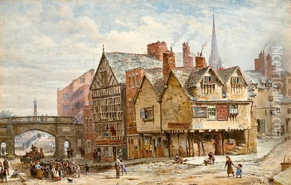 The Edgar Inn, Shipgate Street, Chester Oil Painting - Louise Rayner