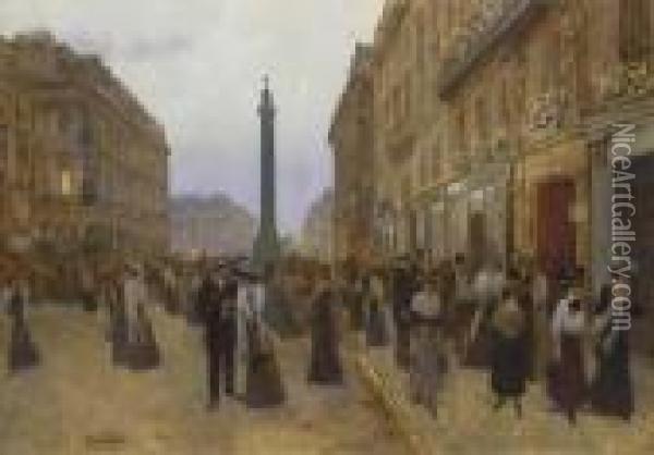 La Rue De La Paix Oil Painting - Jean-Georges Beraud