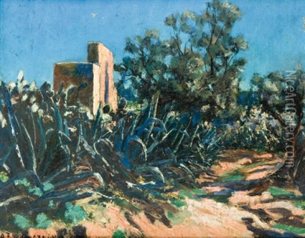 Chemin Creux A Sidi Bou Said, Tunisie Oil Painting - Andre Delacroix