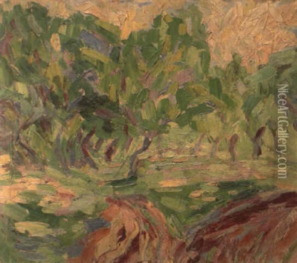 Landschaft (weg Mit Baumen) Oil Painting - Ernst Ludwig Kirchner