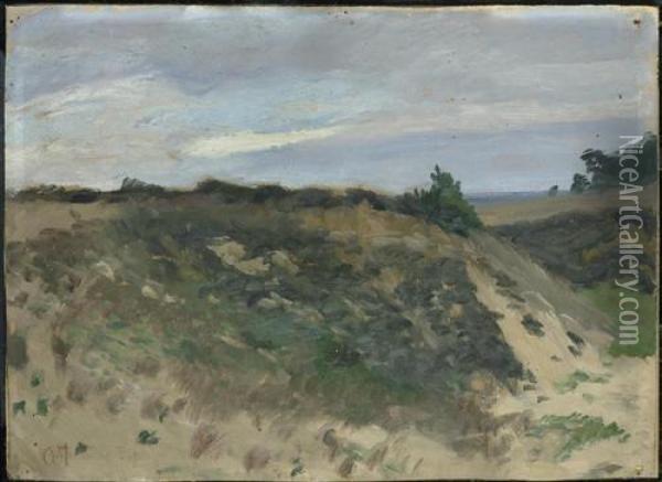 Dune Landscape. Circa 1892. Oil Painting - Otto Modersohn