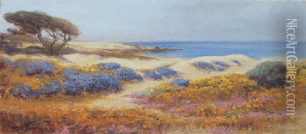 Pacific Grove Beach, California Oil Painting - William C. Adam