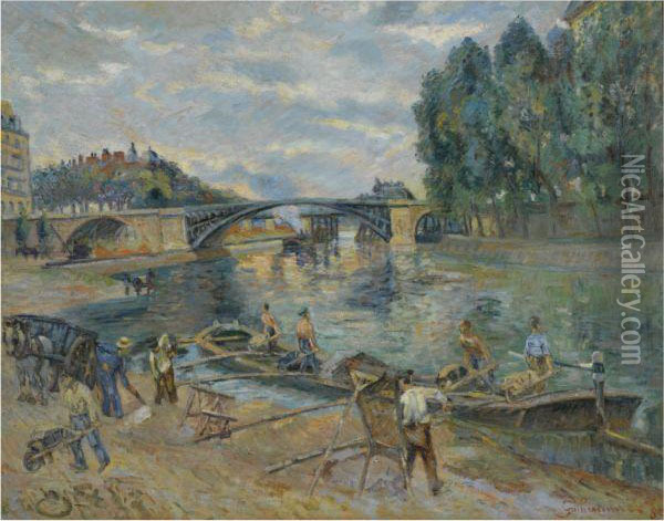 Le Pont De Sully, Paris Oil Painting - Armand Guillaumin