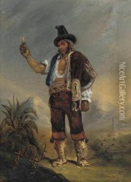 A Gaucho Oil Painting - Johann Moritz Rugendas