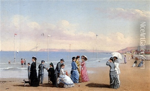 A Day At The Beach Oil Painting - Conrad Wise Chapman