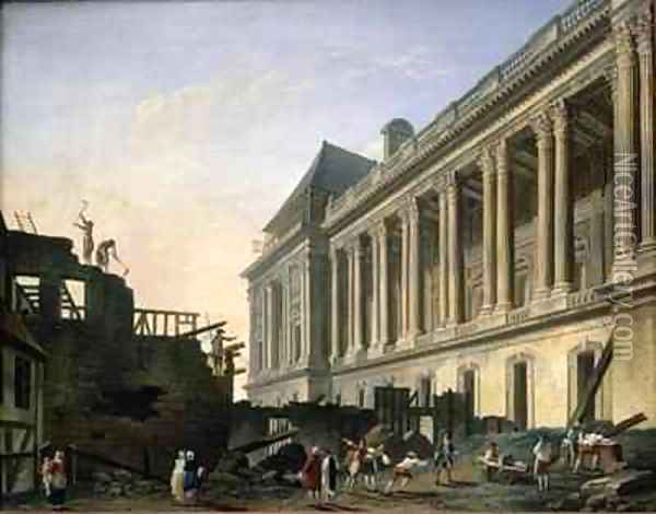 The Clearing of the Louvre colonnade Oil Painting - Pierre-Antoine Demachy