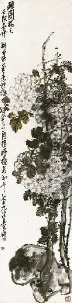 Hydrangea Oil Painting - Wu Changshuo