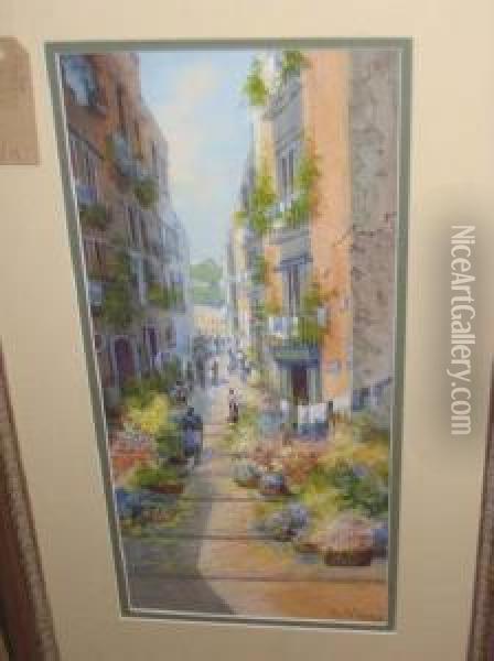 A Street Scene In Naples Oil Painting - Gianni