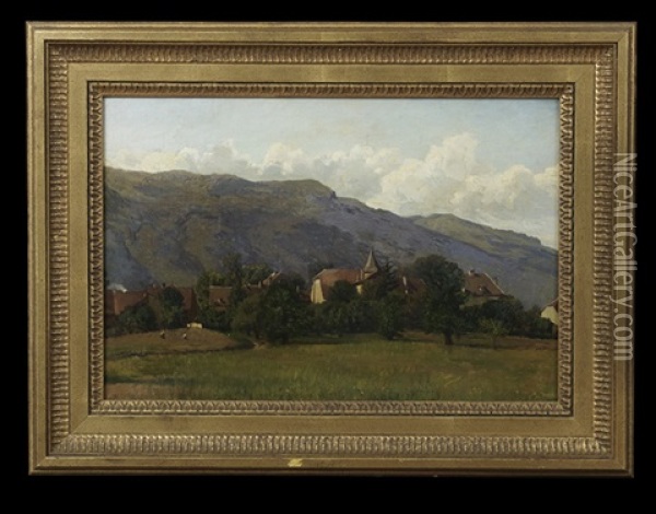 Mountain Village Oil Painting - Martin Rico y Ortega