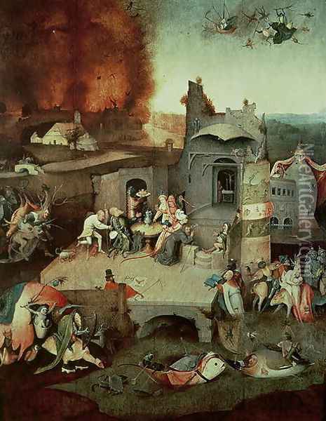 Temptation of Saint Anthony c.1500 Oil Painting - Hieronymous Bosch