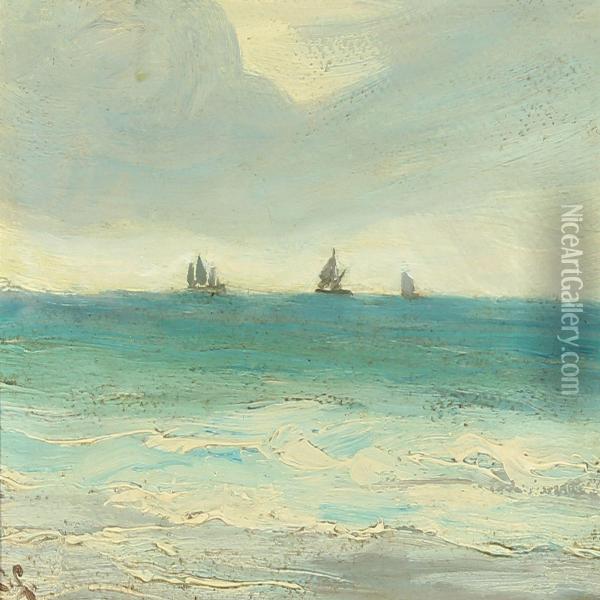 Seascape With Sailing Boats Oil Painting - Carl Locher