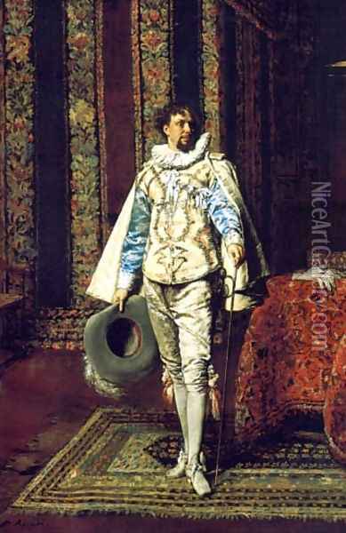 A Cavalier Oil Painting - Ferdinand Victor Leon Roybet