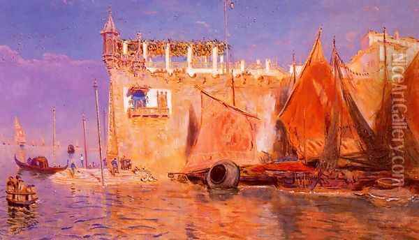 Un rincon de Venecia Oil Painting - Antonio Munoz Degrain