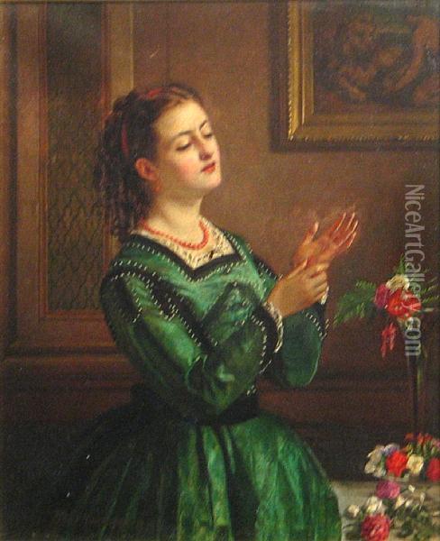 Never A Rose Without A Thorn Oil Painting - Robert Herdman