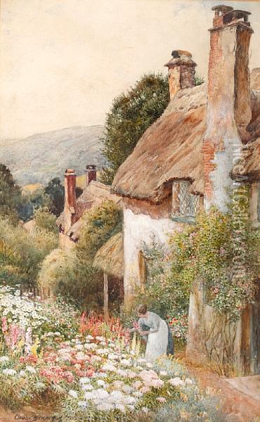 Cottages Near Minehead Oil Painting - Arthur Claude Strachan